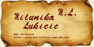 Milunika Lukičić vizit kartica